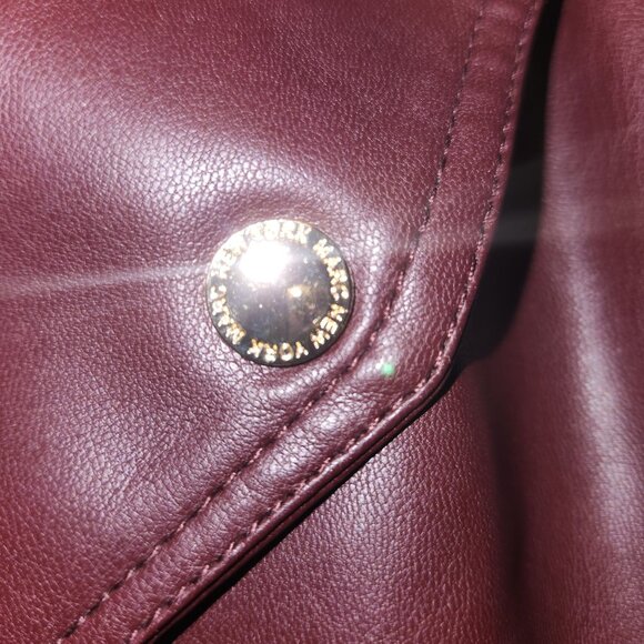 Mark New York Burgundy Faux Leather Paper Bag Waist Skirt with Pockets XS - Picture 3 of 9